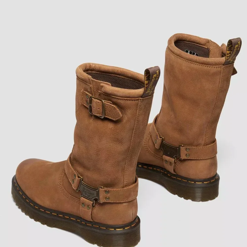 Dr Martens Women’s Aniston Hi Boots Desert Brown 4164420 Nubuck Size 8 NEW - Picture 14 of 16